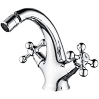 Ibergrif M15052 Lucca- Grifo de Bidé de Estilo Vintage- Cromo- Plata